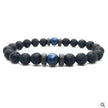 Men's Volcanic Stone Beaded Bracelet – Natural Stone & Crystal Accent