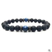 Men's Volcanic Stone Beaded Bracelet – Natural Stone & Crystal Accent