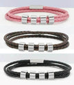Personalized Beads Stainless steel engraved woven Hand Rope bracelet