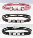 Personalized Beads Stainless steel engraved woven Hand Rope bracelet
