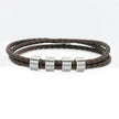 Personalized Beads Stainless steel engraved woven Hand Rope bracelet