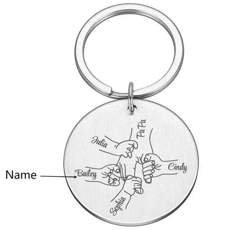 Personalized Father's Day DIY Name stainless steel Keychain