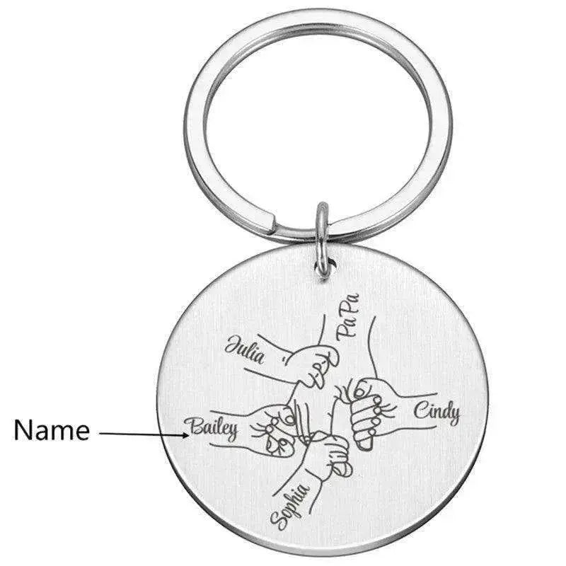 Personalized Father's Day DIY Name stainless steel Keychain