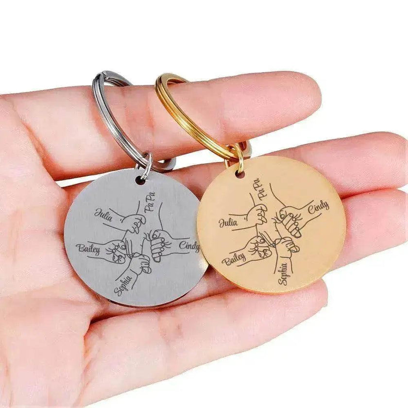 Personalized Father's Day DIY Name stainless steel Keychain