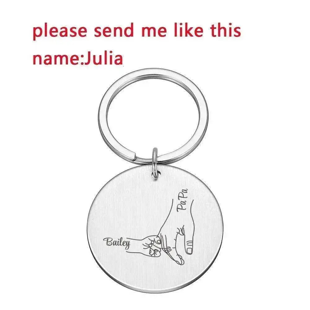 Personalized Father's Day DIY Name stainless steel Keychain