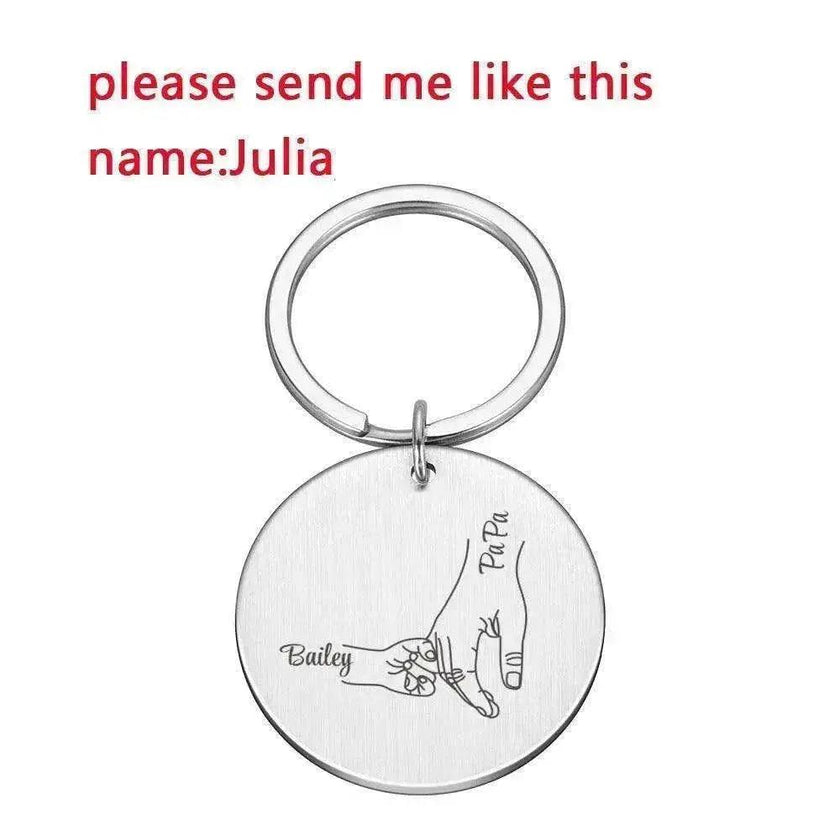 Personalized Father's Day DIY Name stainless steel Keychain
