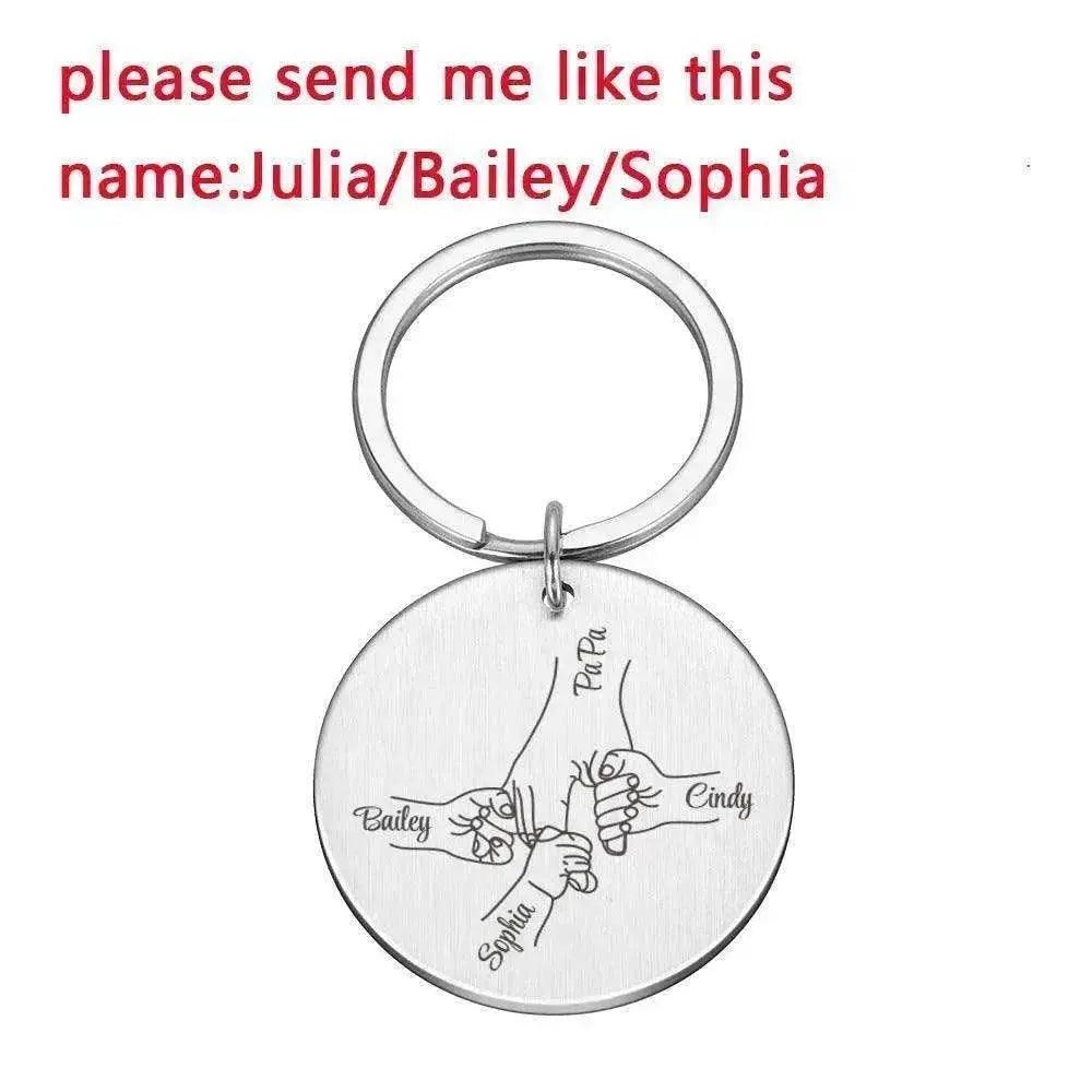 Personalized Father's Day DIY Name stainless steel Keychain