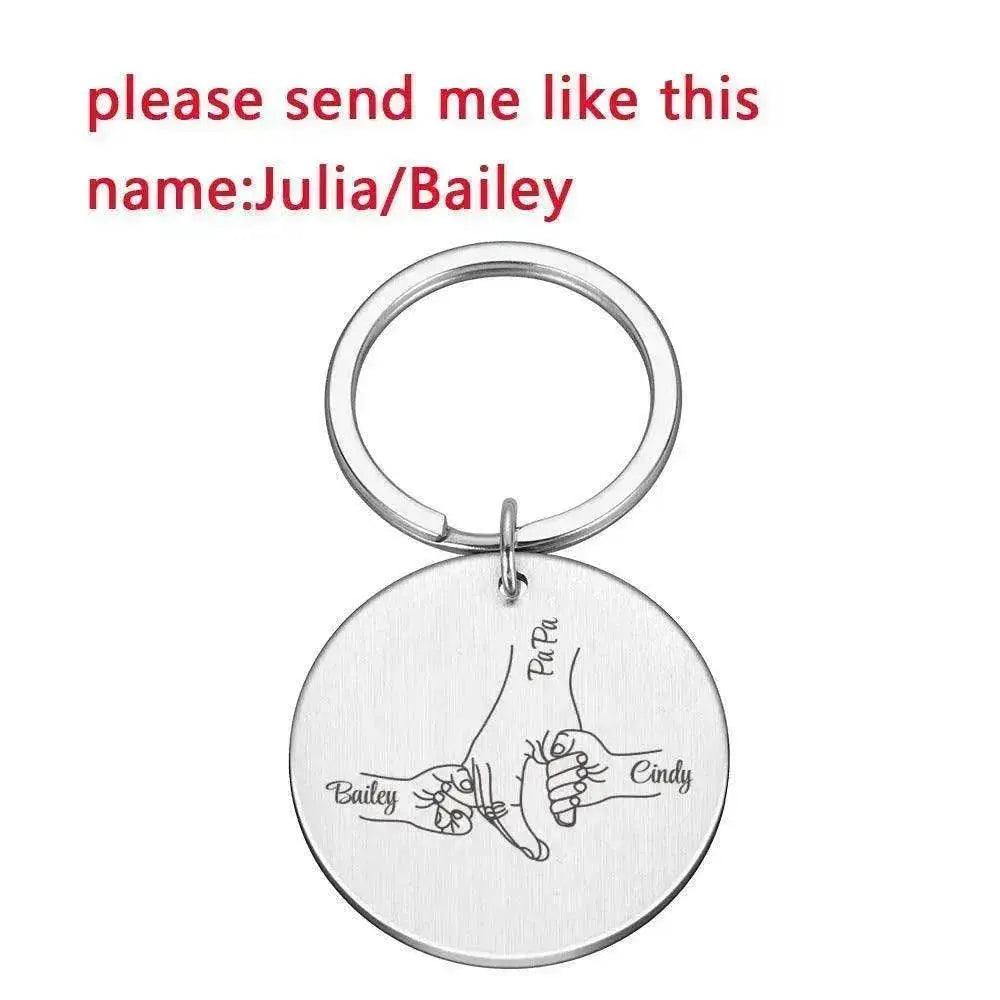 Personalized Father's Day DIY Name stainless steel Keychain