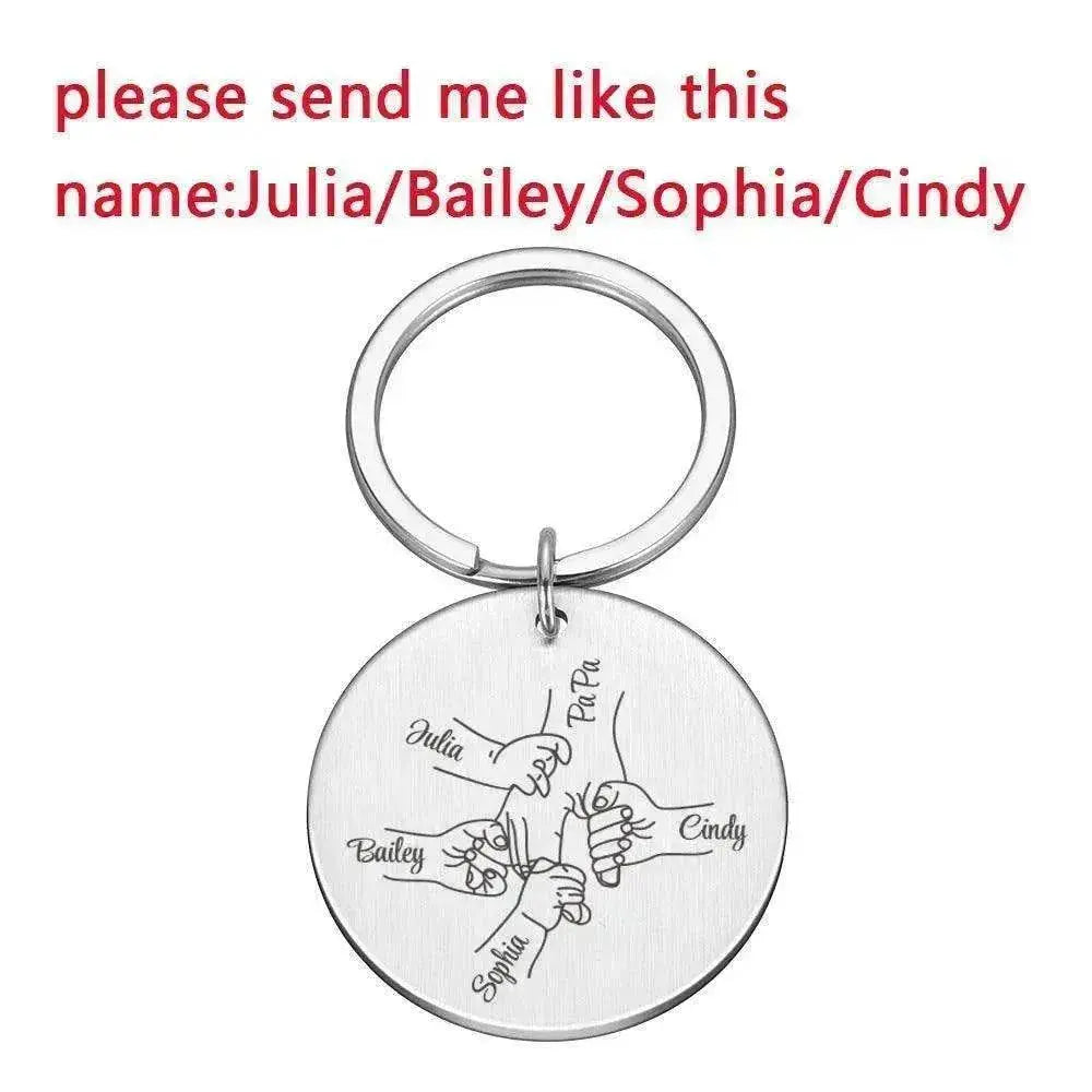 Personalized Father's Day DIY Name stainless steel Keychain
