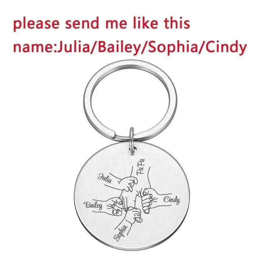 Personalized Father's Day DIY Name stainless steel Keychain