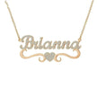 Personalized Name Heart Iced Out Pendants Necklace
