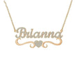 Personalized Name Heart Iced Out Pendants Necklace