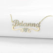 Personalized Name Heart Iced Out Pendants Necklace