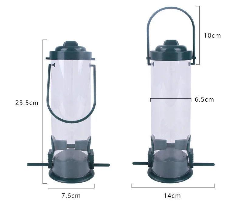 Outdoor Hanging Bird Feeder – Plastic Tube Feed Station for Wild Birds, Green