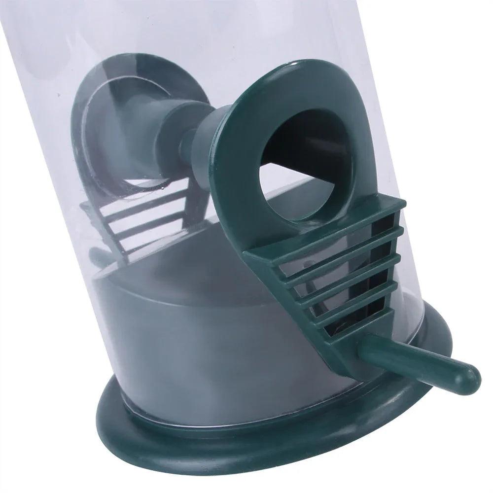 Outdoor Hanging Bird Feeder – Plastic Tube Feed Station for Wild Birds, Green