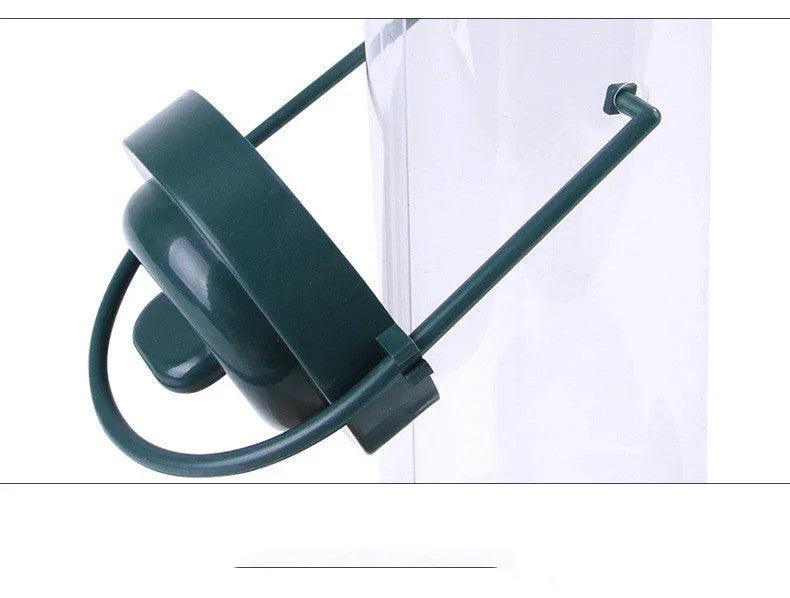 Outdoor Hanging Bird Feeder – Plastic Tube Feed Station for Wild Birds, Green