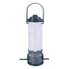 Outdoor Hanging Bird Feeder – Plastic Tube Feed Station for Wild Birds, Green