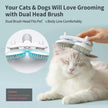 Double-Headed Negative Ion Self-Cleaning Pet Slicker Brush – Pink, Blue & Grey