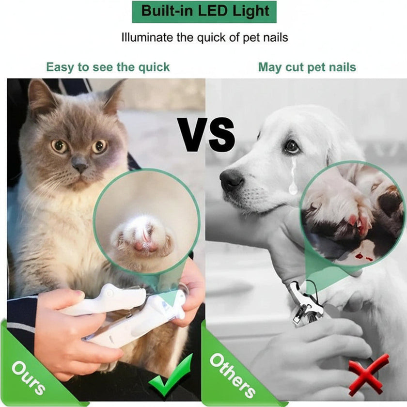 Pet Nail Clippers With LED Light – Dogs & Cats Grooming Trimmer