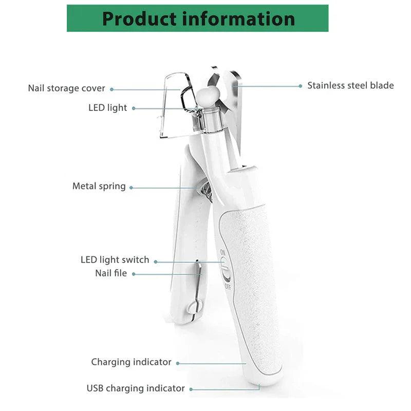 Pet Nail Clippers With LED Light – Dogs & Cats Grooming Trimmer
