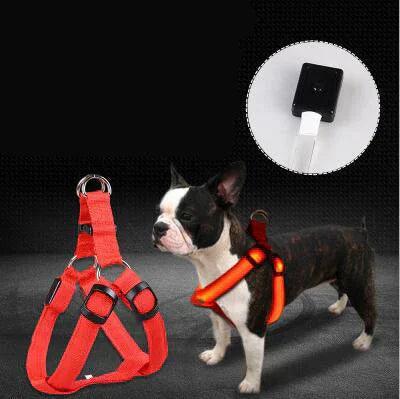 LED Luminous Dog Harness & Chest Strap – Night Safety Vest for Dogs | XS–XL