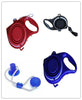 Retractable Dog Leash Set with Collapsible Water Bowl & Rope Toy – Red, Blue, Black
