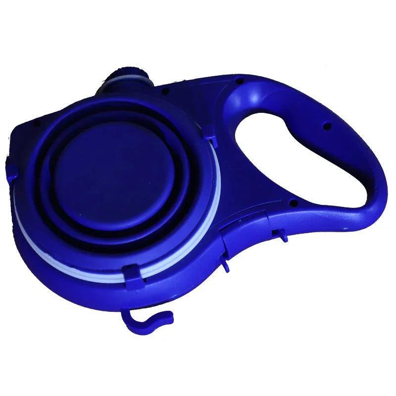 Retractable Dog Leash Set with Collapsible Water Bowl & Rope Toy – Red, Blue, Black
