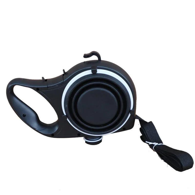 Retractable Dog Leash Set with Collapsible Water Bowl & Rope Toy – Red, Blue, Black