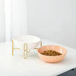 Elevated Pet Bowl with Shelf – Adjustable Cat & Dog Feeder (Blue, Orange, White | S/M)