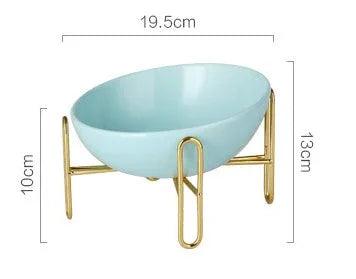 Elevated Pet Bowl with Shelf – Adjustable Cat & Dog Feeder (Blue, Orange, White | S/M)