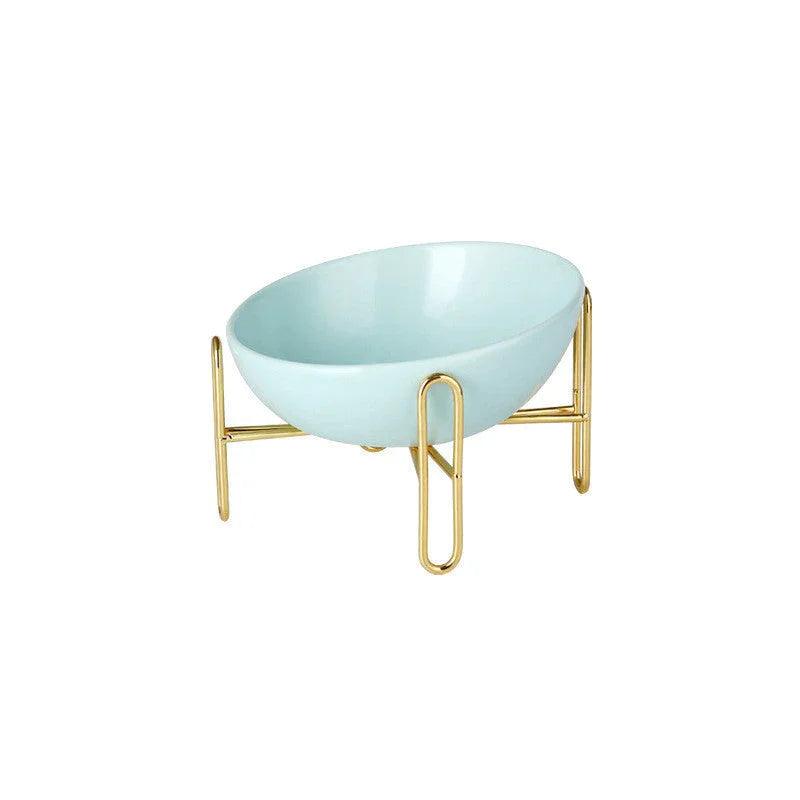 Elevated Pet Bowl with Shelf – Adjustable Cat & Dog Feeder (Blue, Orange, White | S/M)