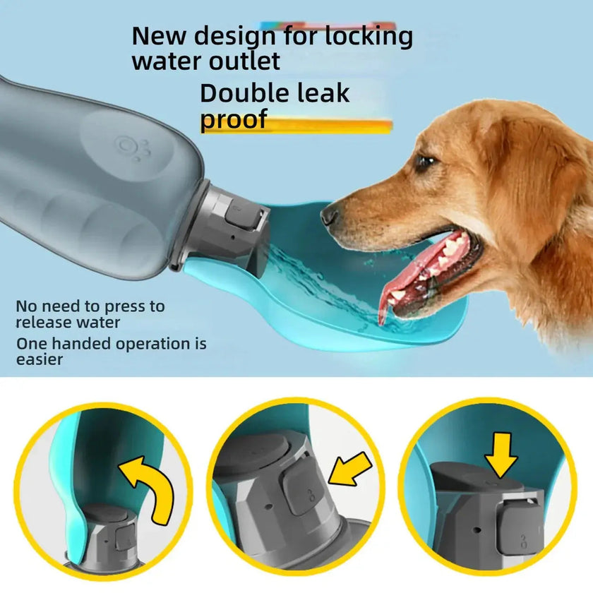 Portable Pet Hydration Bottle with Foldable Cup, 800 ml