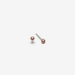 Petites boucles d’oreilles avec perles roses fabriquées au Québec - 3 mm