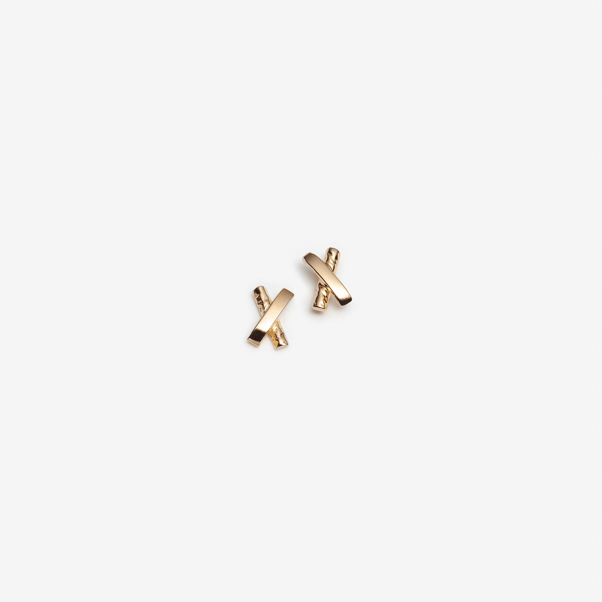 Optimiste - Puces d’oreilles en forme de X - Boucles d’oreilles en argent sterling ou plaqué or