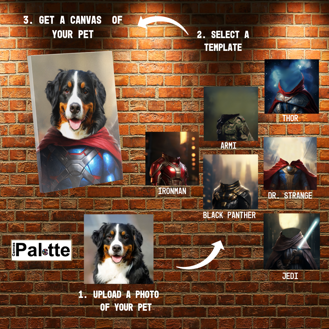 Pet Custom Portraits Photo Canvas
