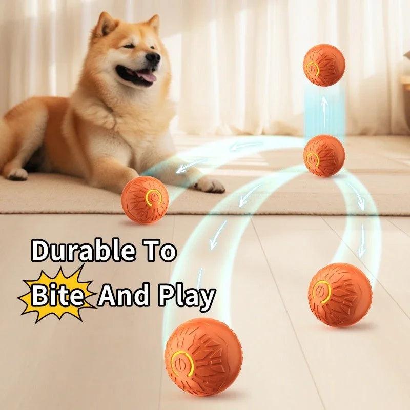 Electric Jumping Ball Dog Toy – Auto-Bouncing Luminous Interactive Pet Toy for Dogs & Cats (Blue, Orange)