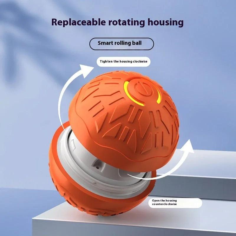 Electric Jumping Ball Dog Toy – Auto-Bouncing Luminous Interactive Pet Toy for Dogs & Cats (Blue, Orange)