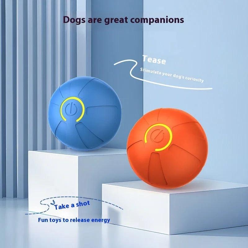 Electric Jumping Ball Dog Toy – Auto-Bouncing Luminous Interactive Pet Toy for Dogs & Cats (Blue, Orange)