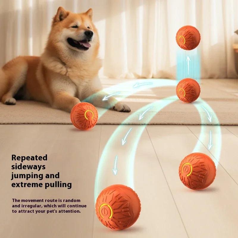 Electric Jumping Ball Dog Toy – Auto-Bouncing Luminous Interactive Pet Toy for Dogs & Cats (Blue, Orange)