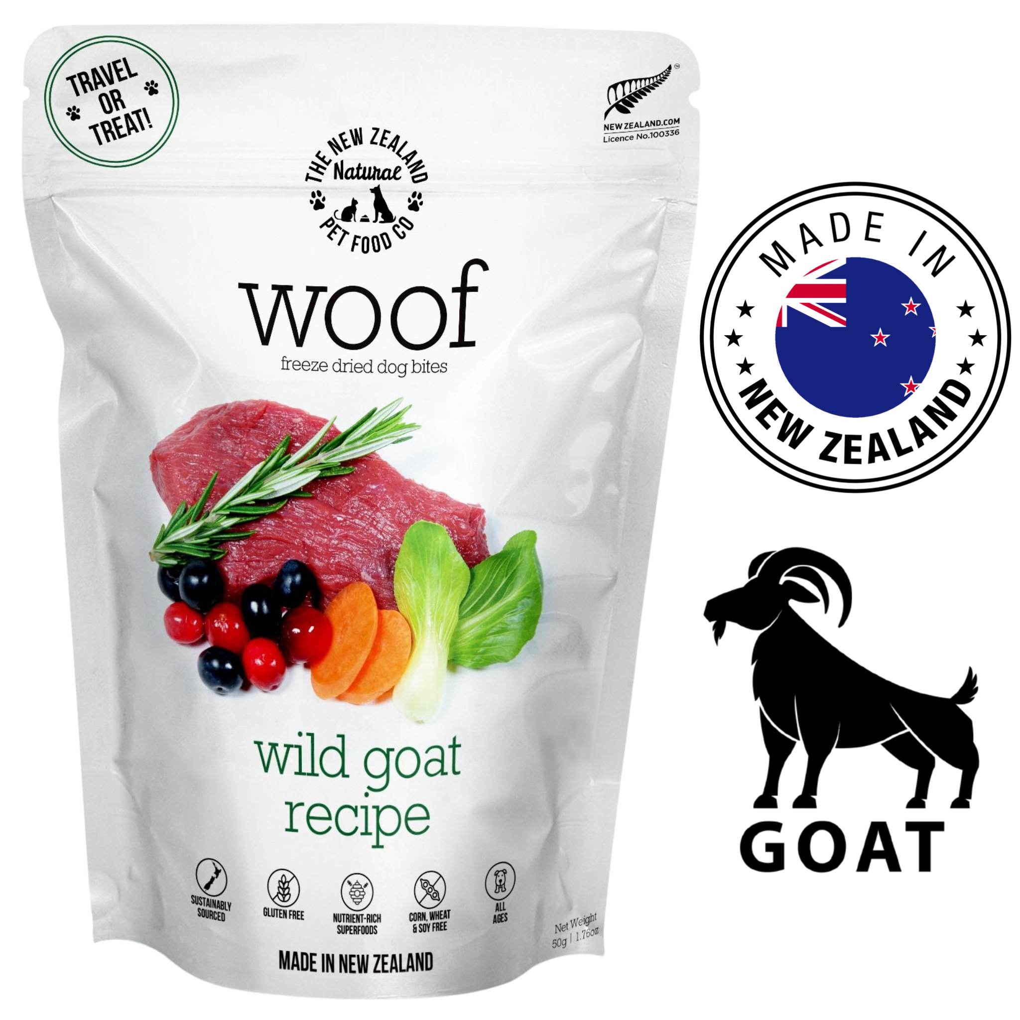 NZPF Woof - Goat Freeze Dried Dog Treats