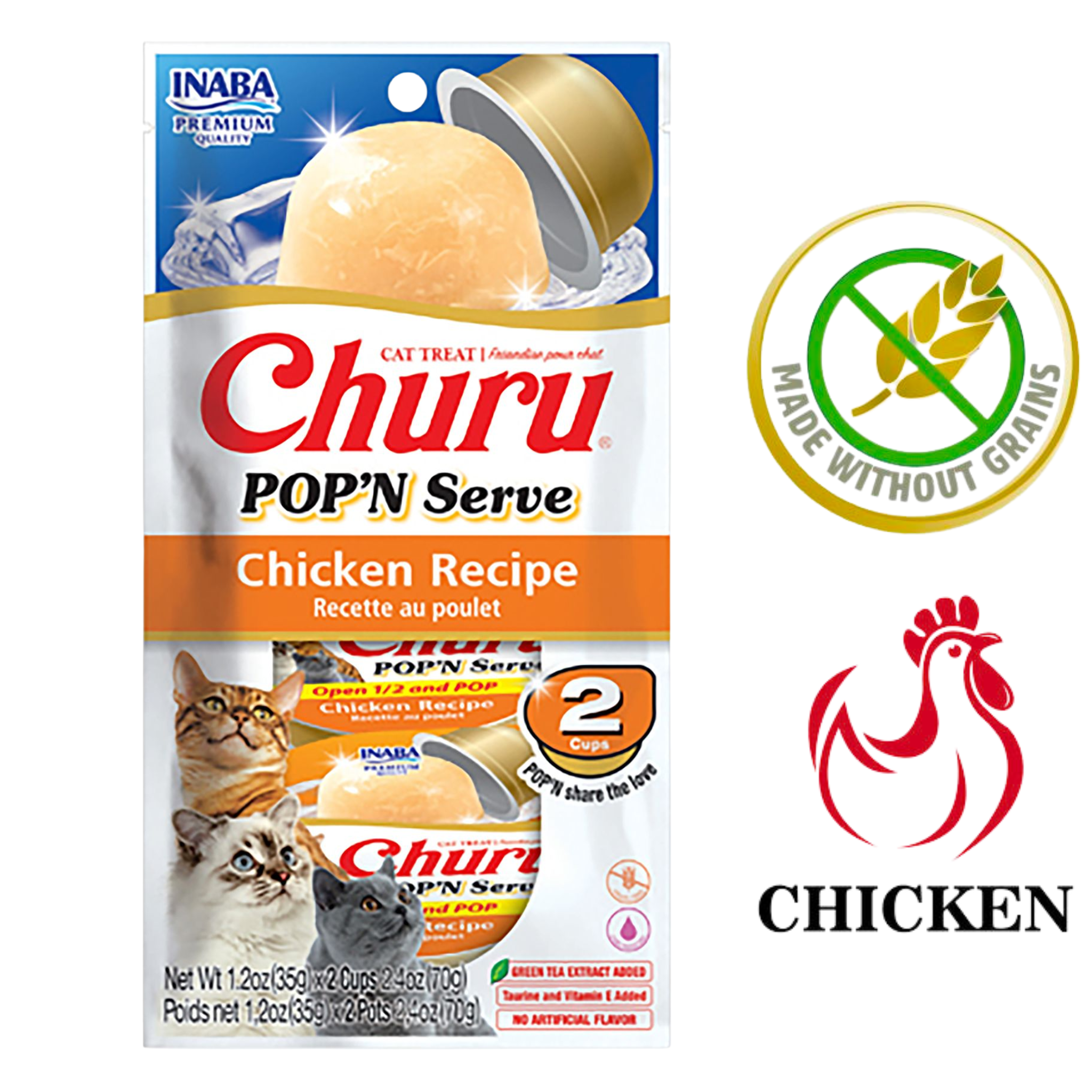 Inaba - Churu Pop'n Serve Chicken Recipe Cat Treats