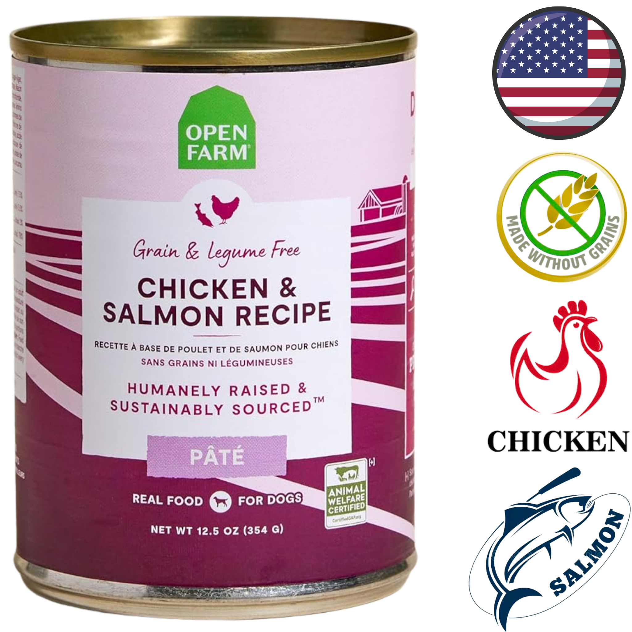 Open Farm - Grain Free Chicken & Salmon Pate Canned Dog Food