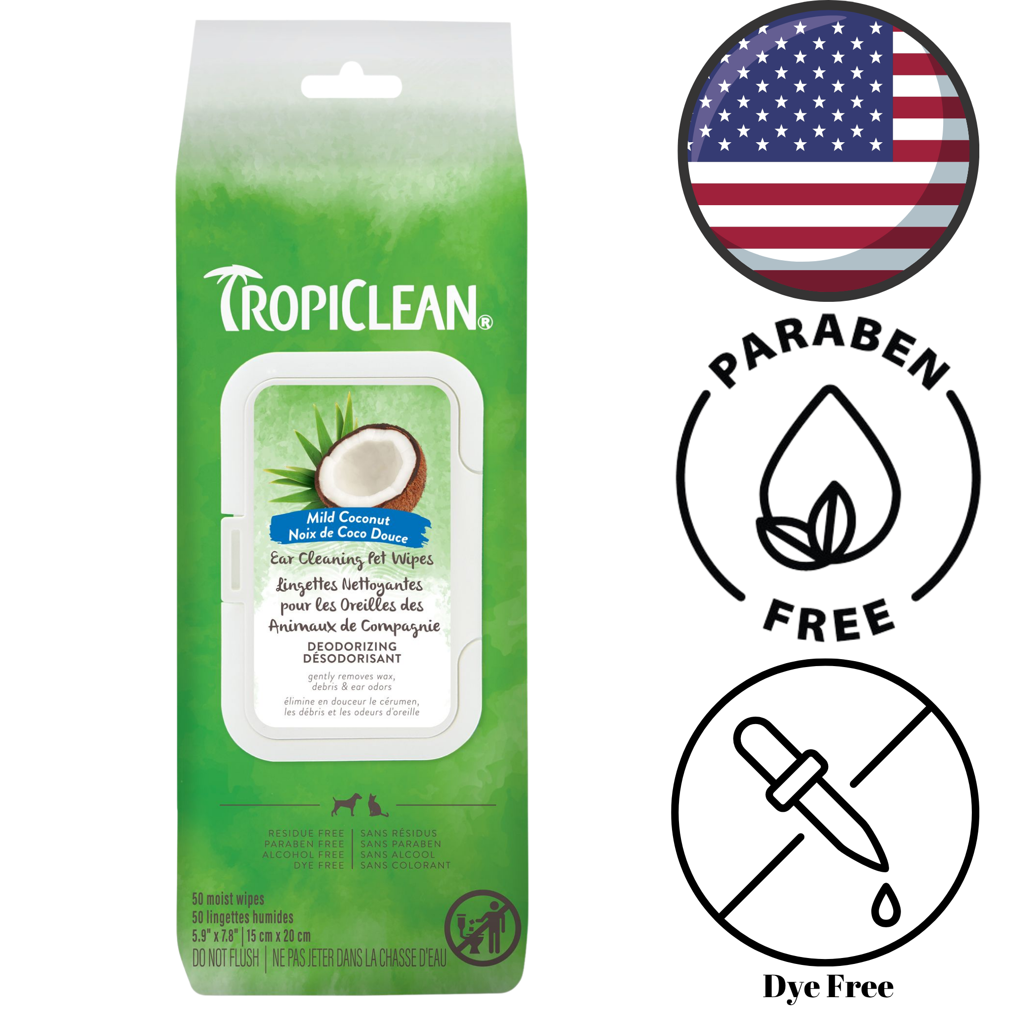 TropiClean - Coconut Alcohol Free Pet Wipes