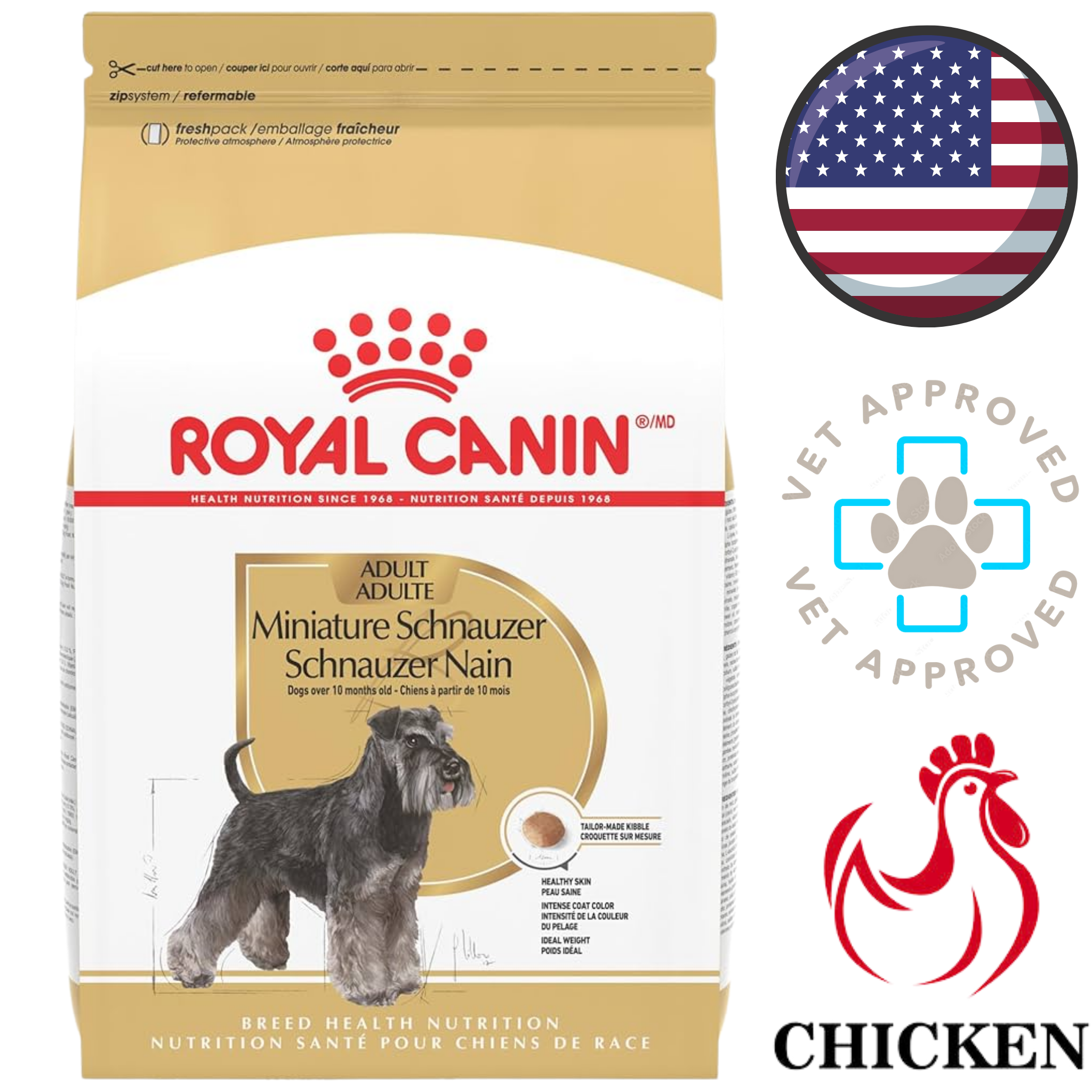 Royal Canin - Breed Health Nutrition Miniature Schnauzer Adult Dry Dog Food