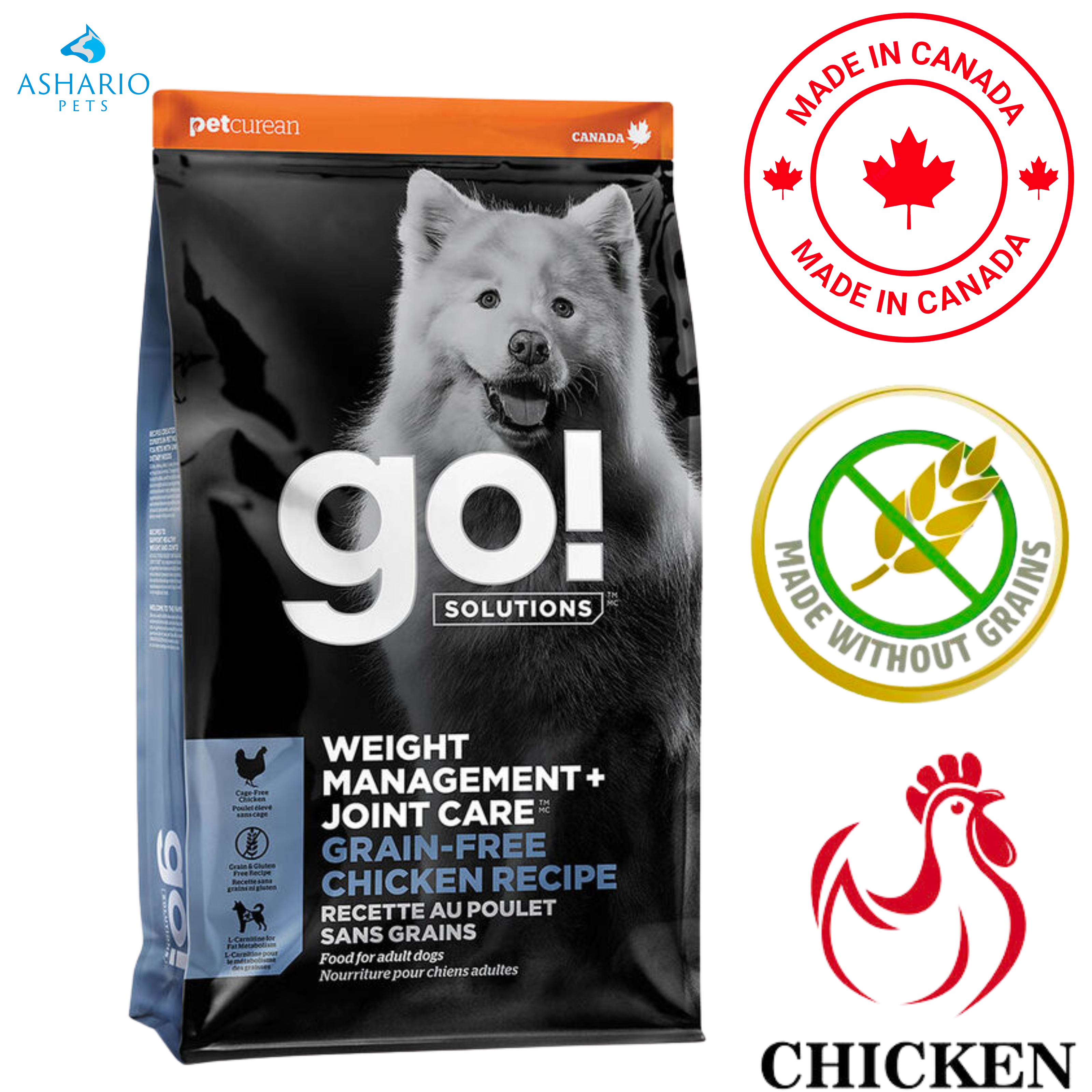 Go! Solutions - Weight Management + Joint Care Grain Free Chicken Dry Dog Food