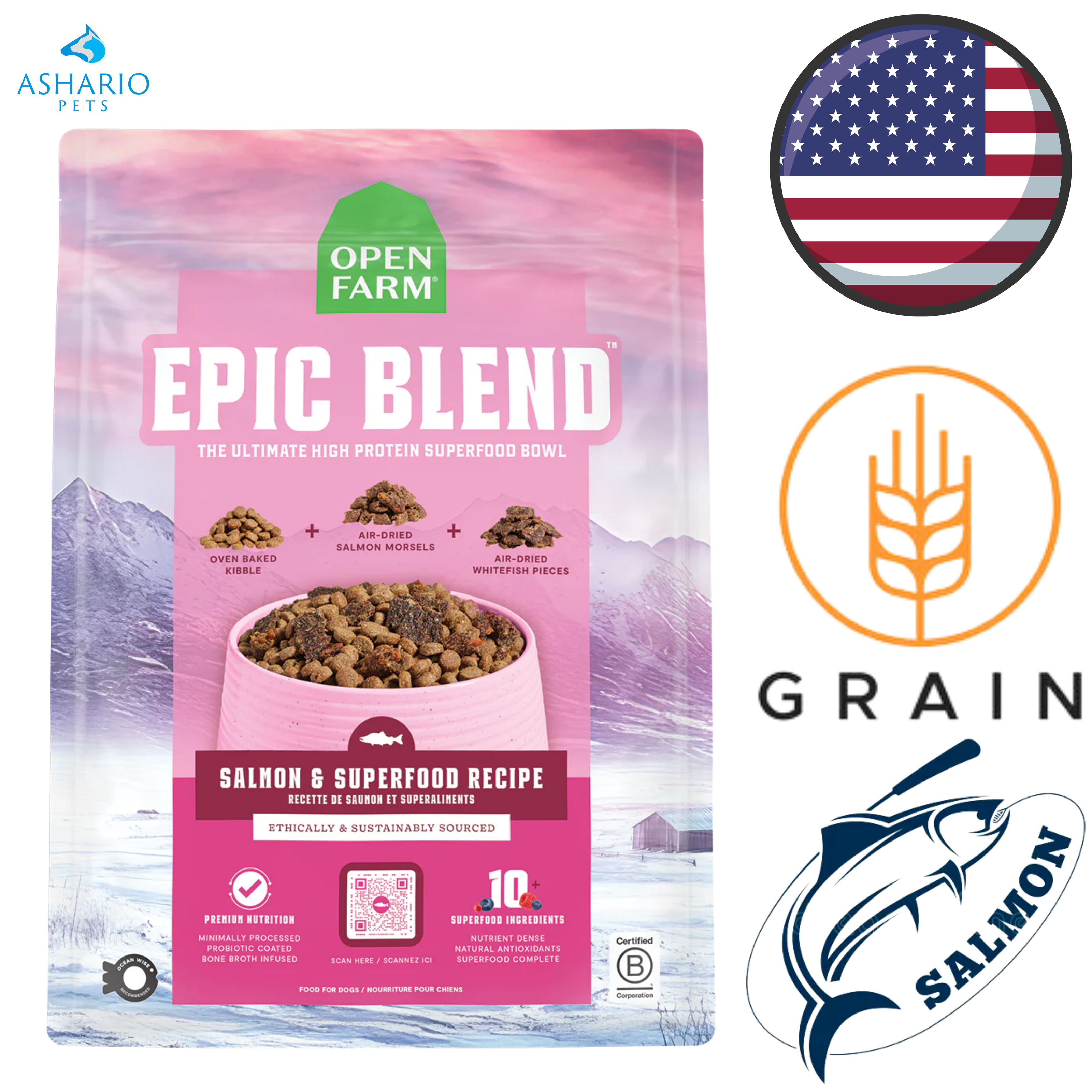 Open Farm - Epic Blend Salmon & Superfood Dry Dog Food