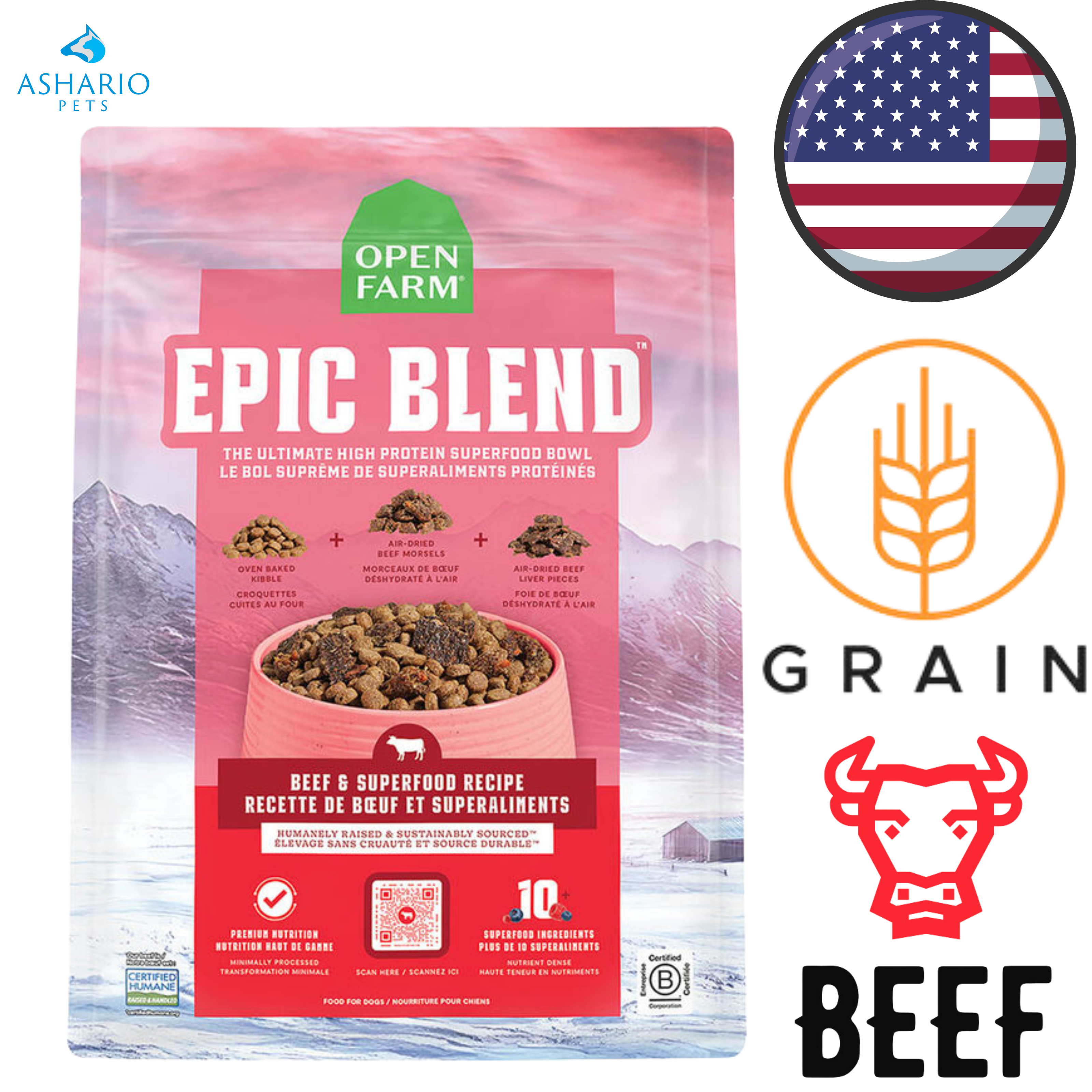 Open Farm - Epic Blend Beef & Superfood Dry Dog Food