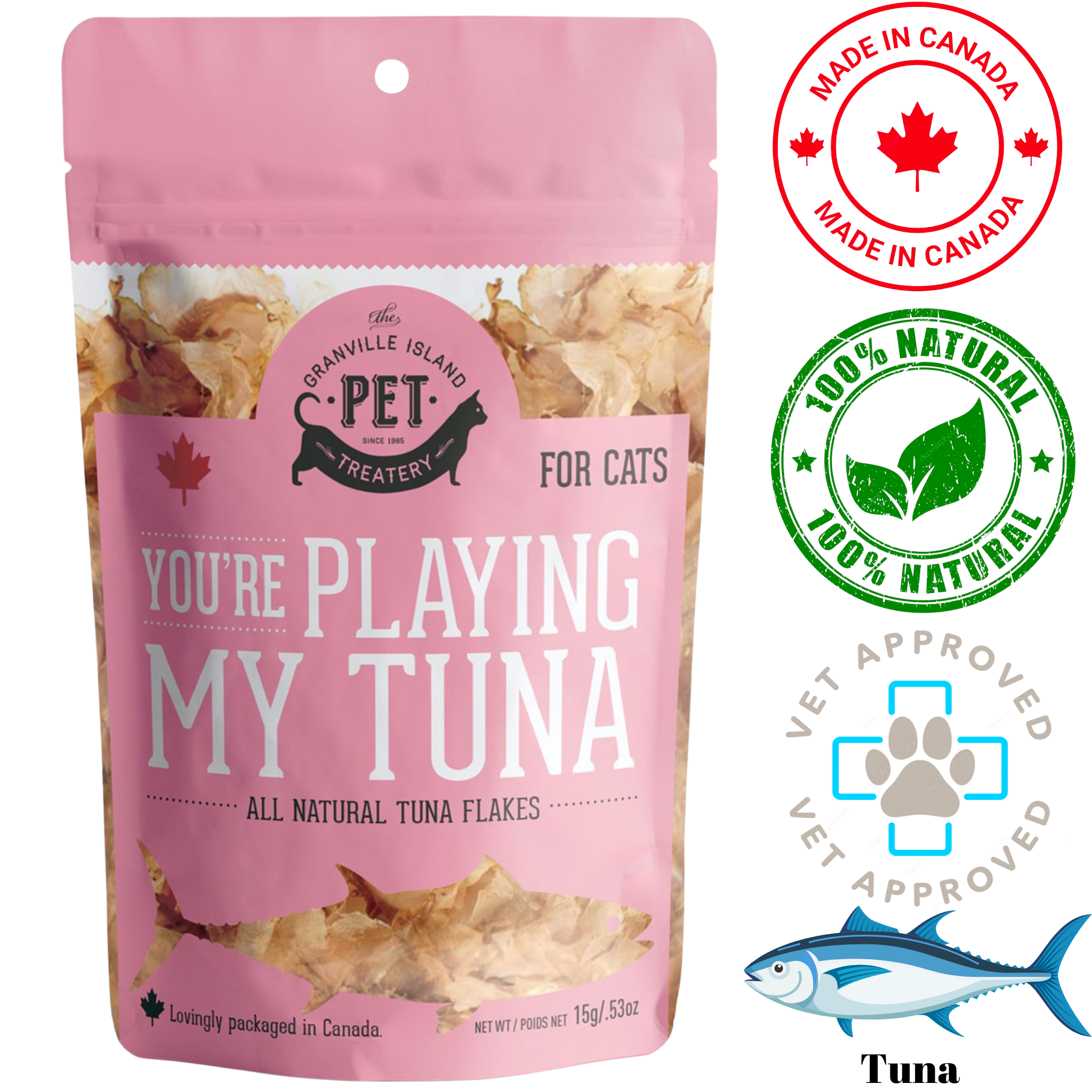 Granville Island Pet Treatery - Tuna Flakes Are You Playing My Tuna Cat Treats
