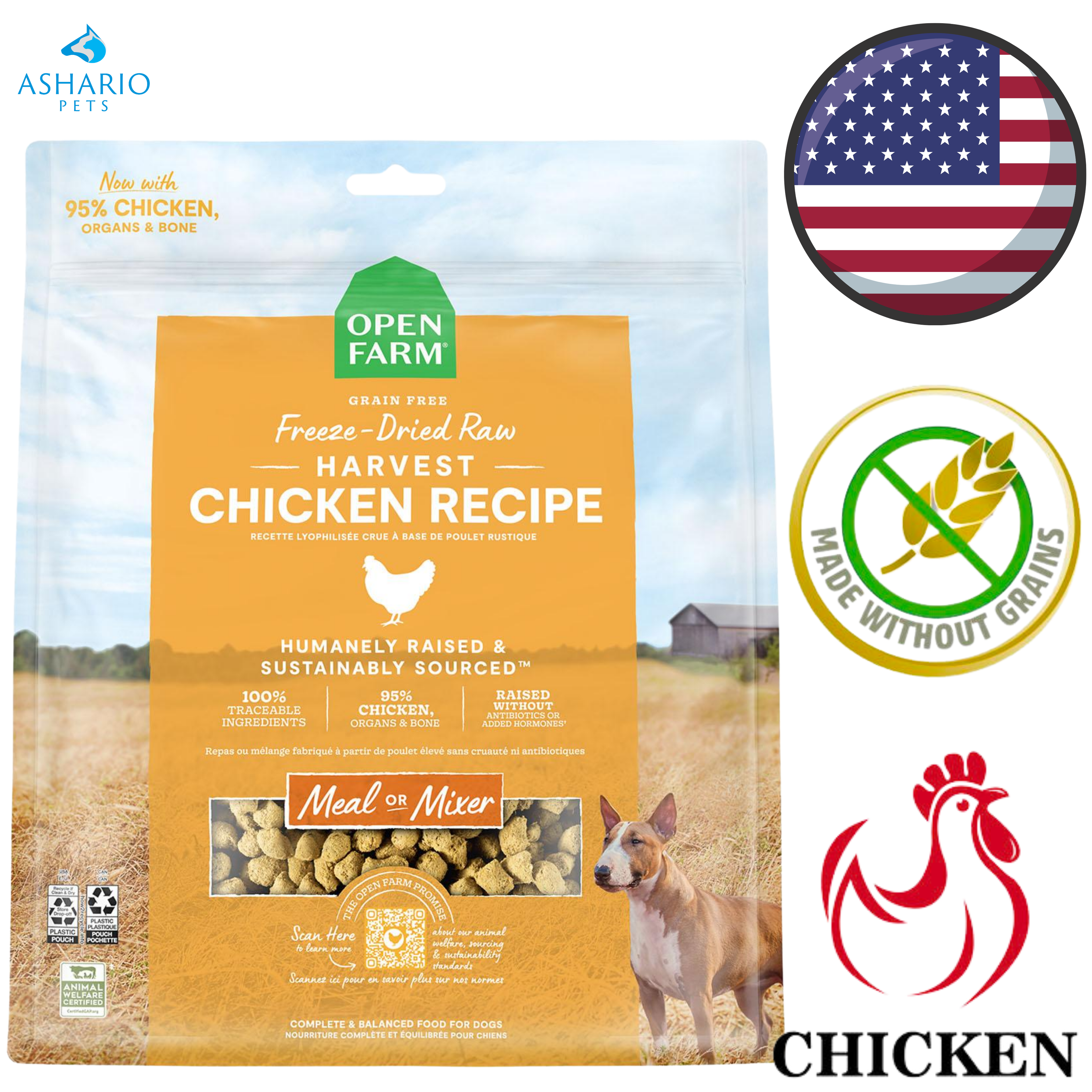 Open Farm - Grain Free Harvest Chicken Freeze Dried Dog Food