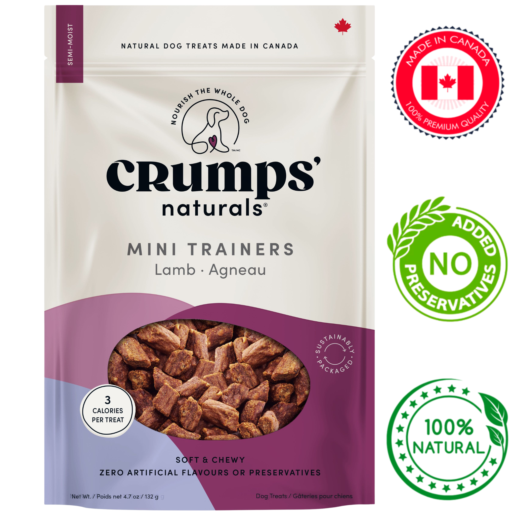 Crumps' Natural - Semi Moist Mini Trainers Lamb Dog Treats